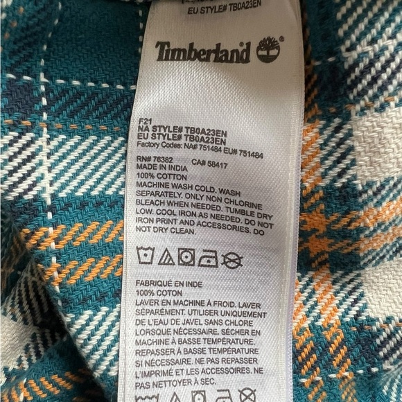Timberland Men's Large Green Lumberjack Flannel Button-Up Shirt! Size Medium - Picture 10 of 12